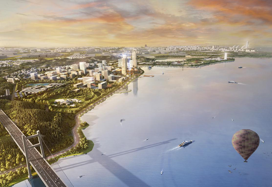 東莞濱海灣新區位于珠三角城市群東西岸交匯處，與前海、南沙等國家自貿片區緊密連接，是珠江東岸少有的可集中連片開發的戰略性區域。圖為濱海灣新區建設效果圖。