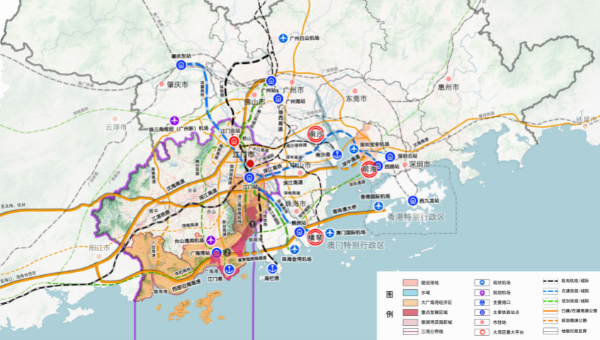 江門大廣海灣經濟區示意圖