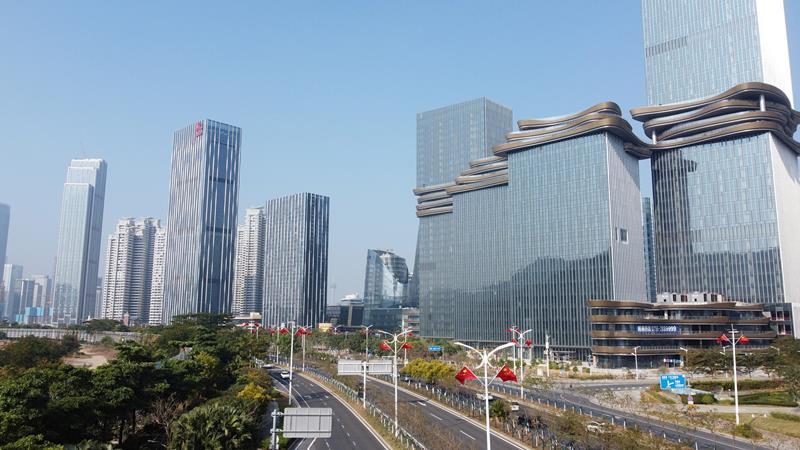 2024年1月1日，廣東珠海，橫琴粵澳深度合作區樓群。