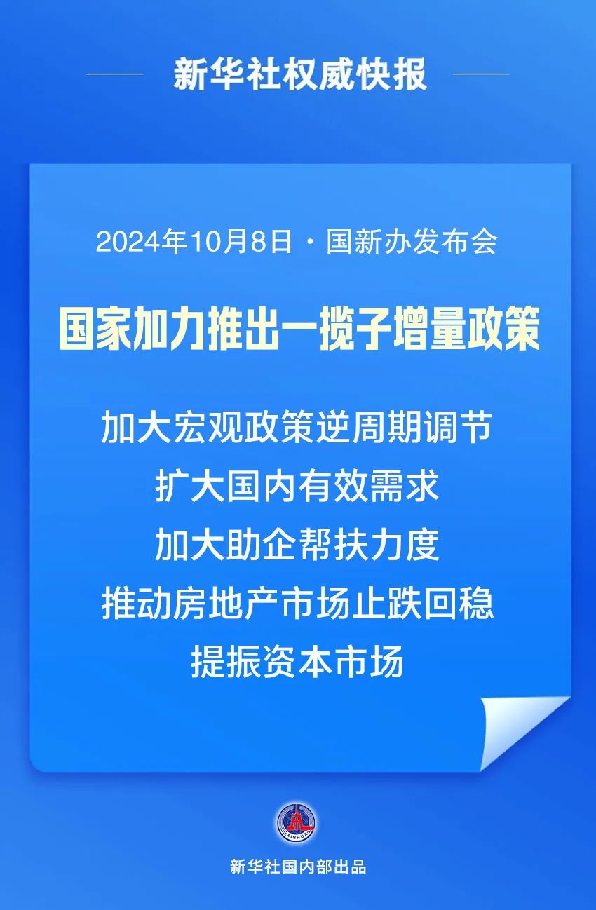 我國將圍繞五個方面加力推出一攬子增量政策,推動經(jīng)濟(jì)持續(xù)回升向好。圖源新華社 我國將圍繞五個方面加力推出一攬子增量政策,推動經(jīng)濟(jì)持續(xù)回升向好。圖源新華社