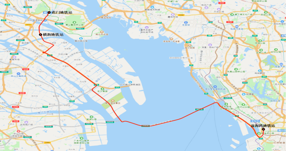 廣深跨市公交站點(diǎn)示意圖。圖源：南沙交投集團(tuán)