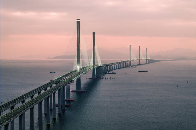 黃茅海跨海通道。來源：視覺中國