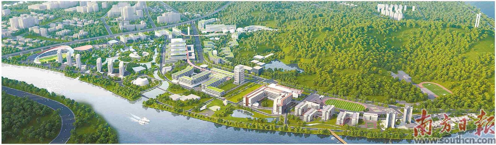  大灣區(qū)大學（濱海灣校區(qū)）效果圖。濱海灣宣供圖