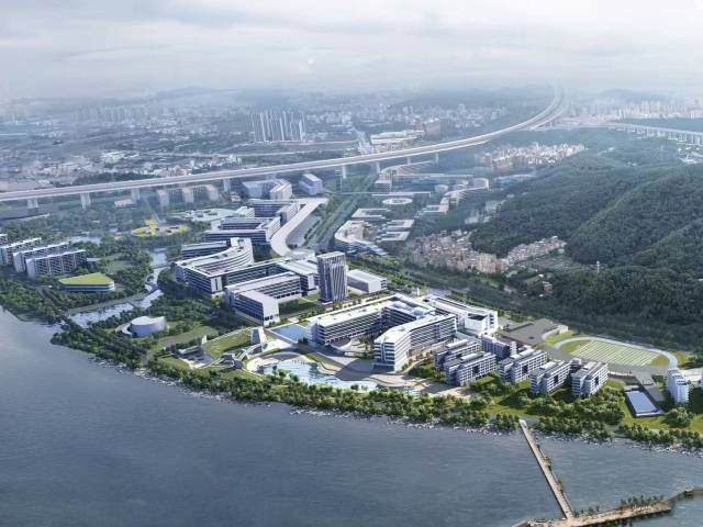大灣區(qū)大學(xué)濱海灣校區(qū)效果圖。