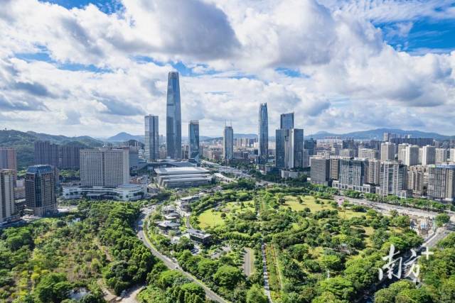 東莞市中心航拍。