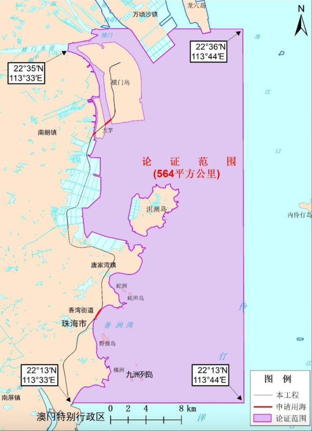南沙至珠海（中山）城際香山至拱北段工程線路圖。