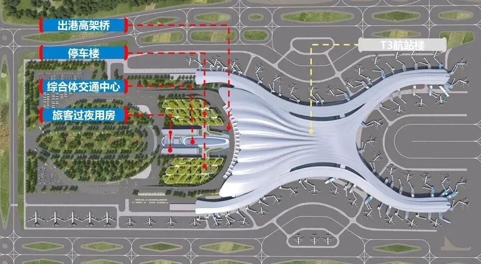 廣州白云國際機場三期擴建工程交通中心綜合體項目示意圖。 廣州白云國際機場三期擴建工程交通中心綜合體項目示意圖。