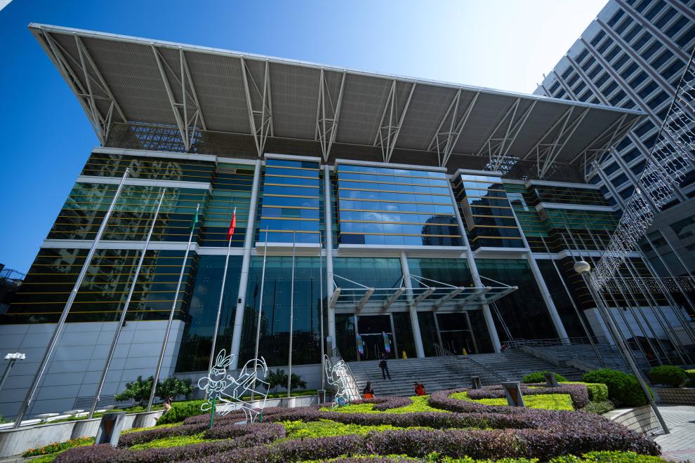 澳門塔石體育館（10月17日攝）。全運(yùn)會(huì)5人籃球男子18歲以下組比賽在這里舉行。新華社發(fā)（張金加攝）