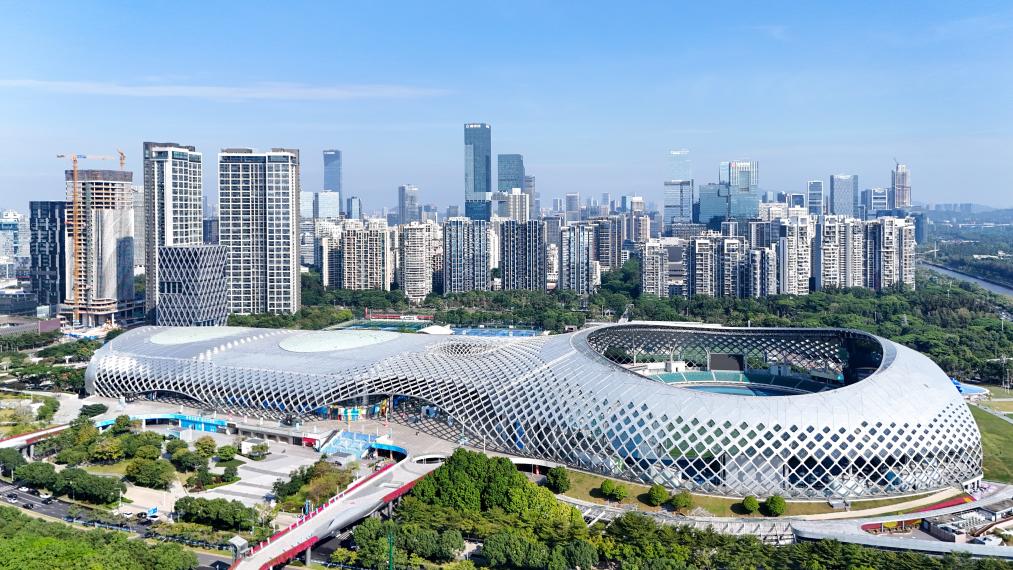 深圳灣體育中心(11月1日攝,無人機照片)。新華社記者 梁旭 攝 深圳灣體育中心(11月1日攝,無人機照片)。新華社記者 梁旭 攝