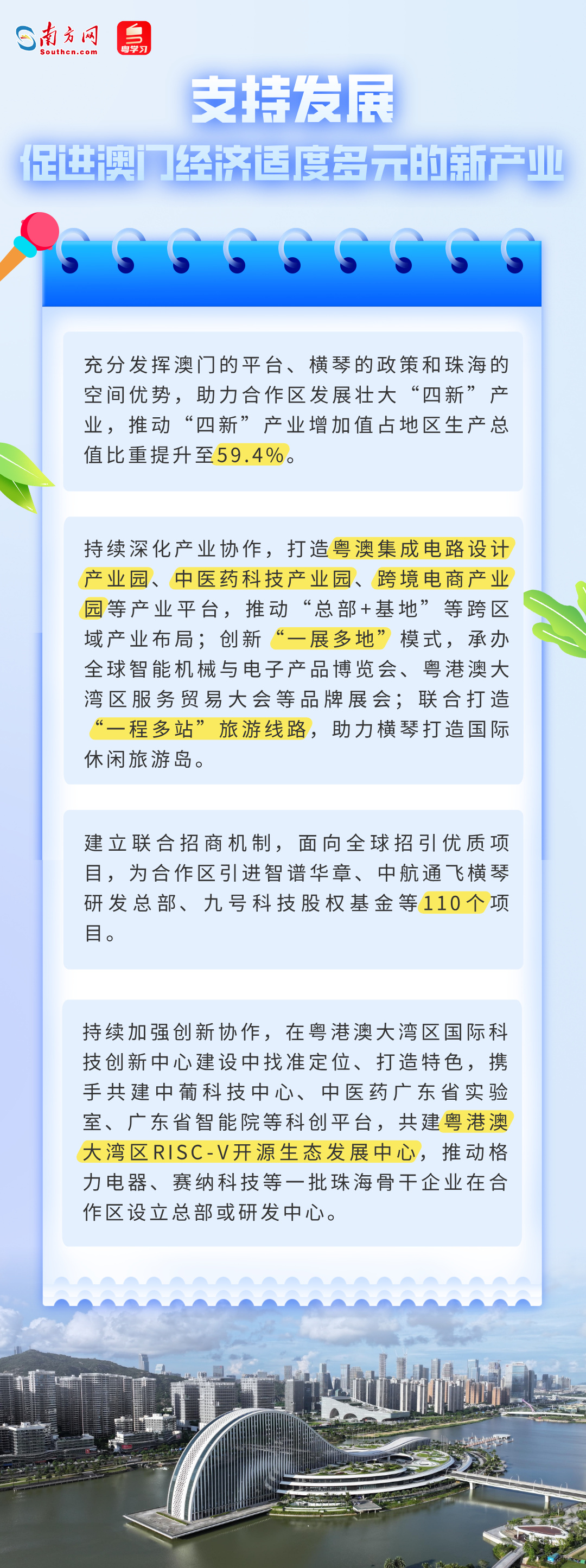 支持發展促進澳門經濟適度多元的新產業