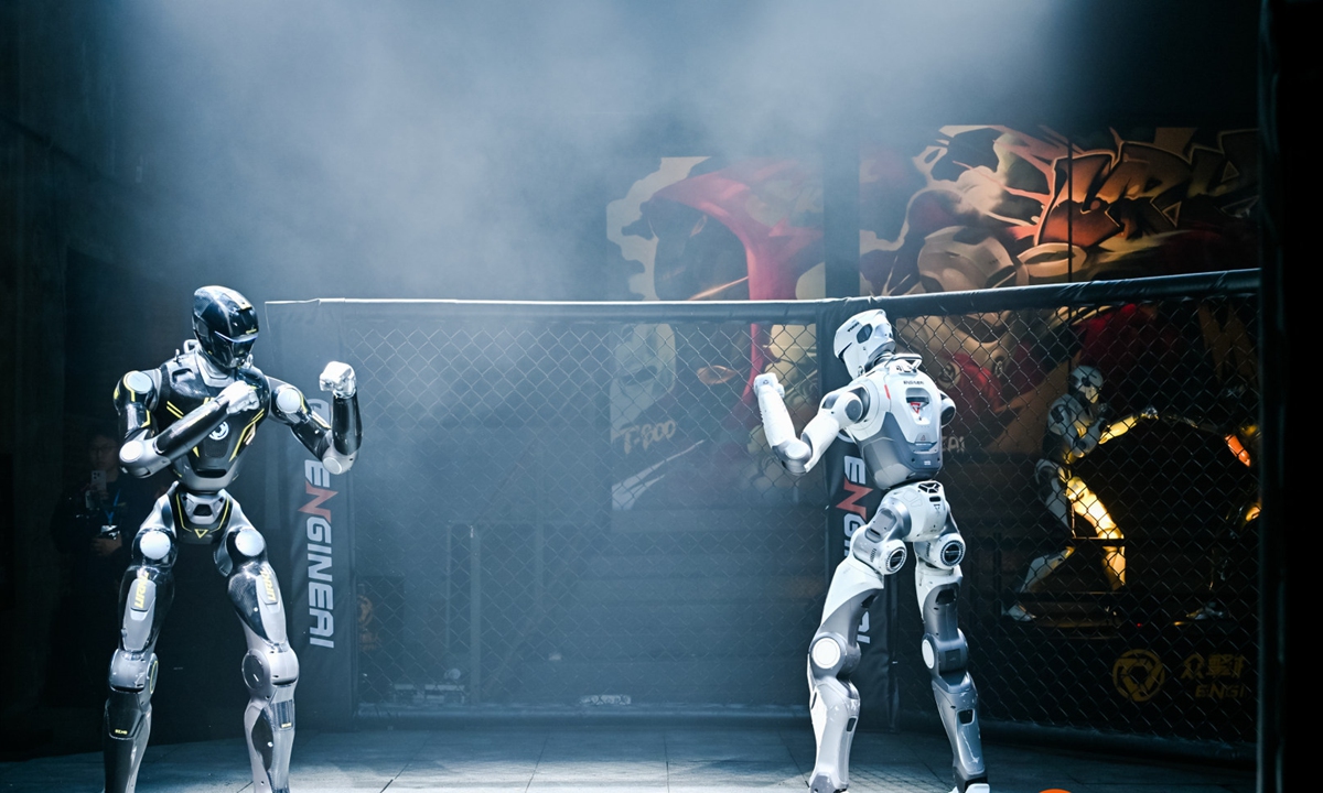 The world's first humanoid robot free combat league kicks off on February 9, 2026 in Shenzhen, South China's Guangdong Province, for the 2026 season. Photo: Courtesy from EngineAI
