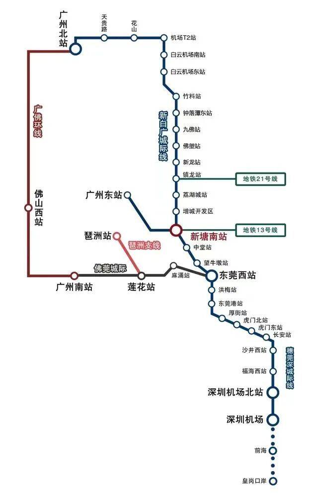 站名及線路走向(以最終公布為準(zhǔn))。圖源:廣州日報 站名及線路走向(以最終公布為準(zhǔn))。圖源:廣州日報